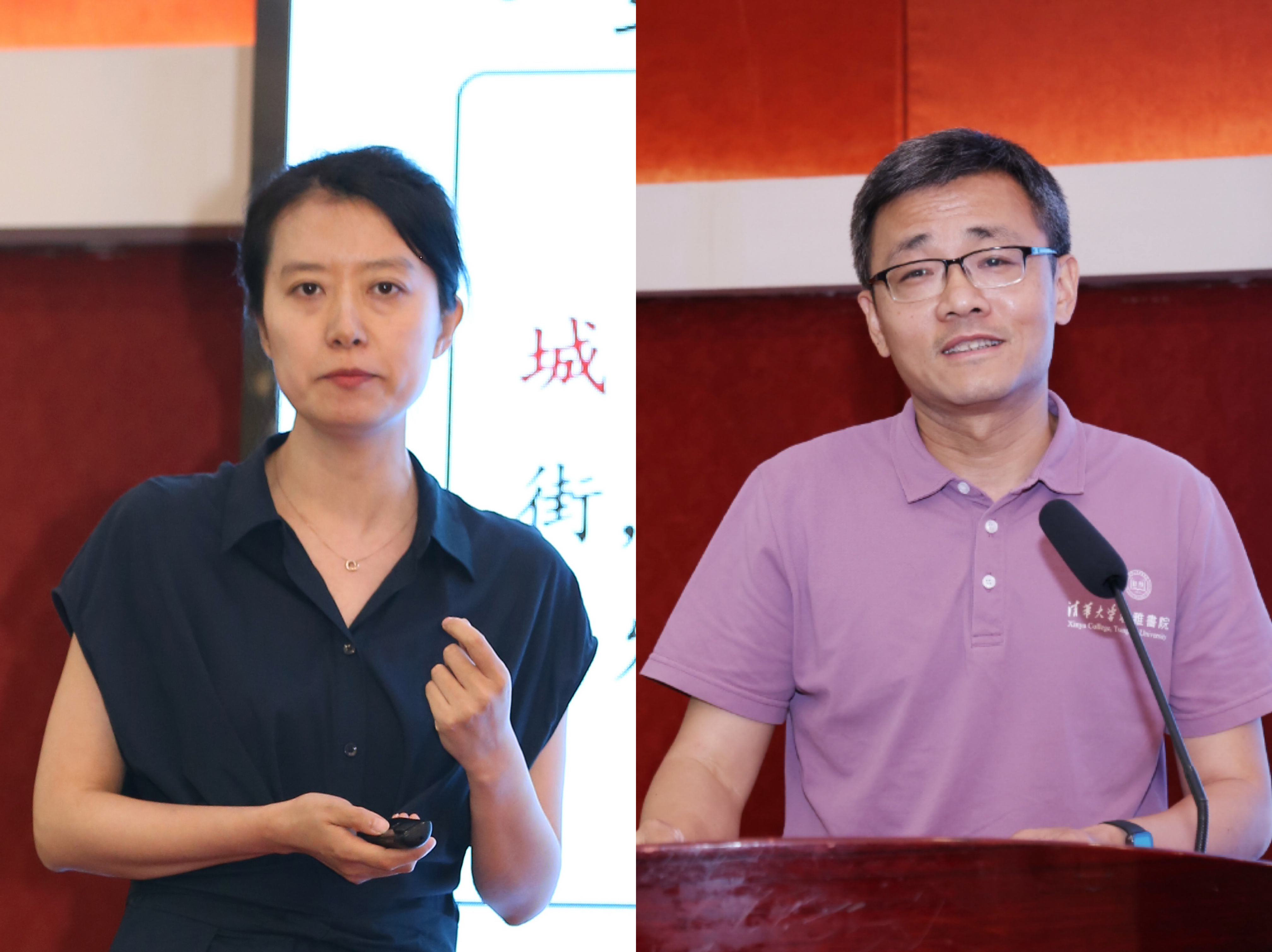 20240511-米兰milan官方网站第十三届青年教师教学沙龙暨教改项目中期交流研讨会-董瑞林-郭璐(左)带来教学示范课,梅赐琪(右)进行总结点评.jpg