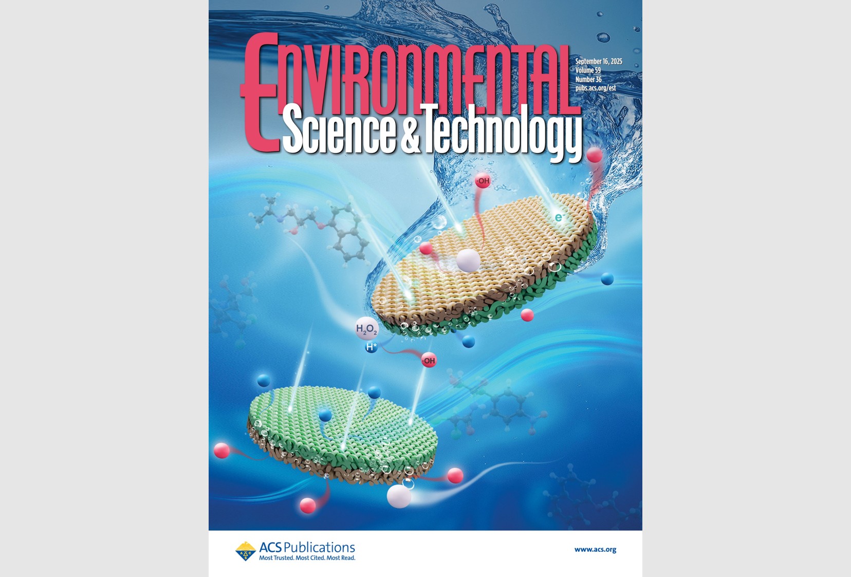 20250916-米兰milan官方网站环境学院张潇源课题组在双面电催化膜污水深度处理研究领域取得新进展-EST-成果被选为副封面横图.jpg